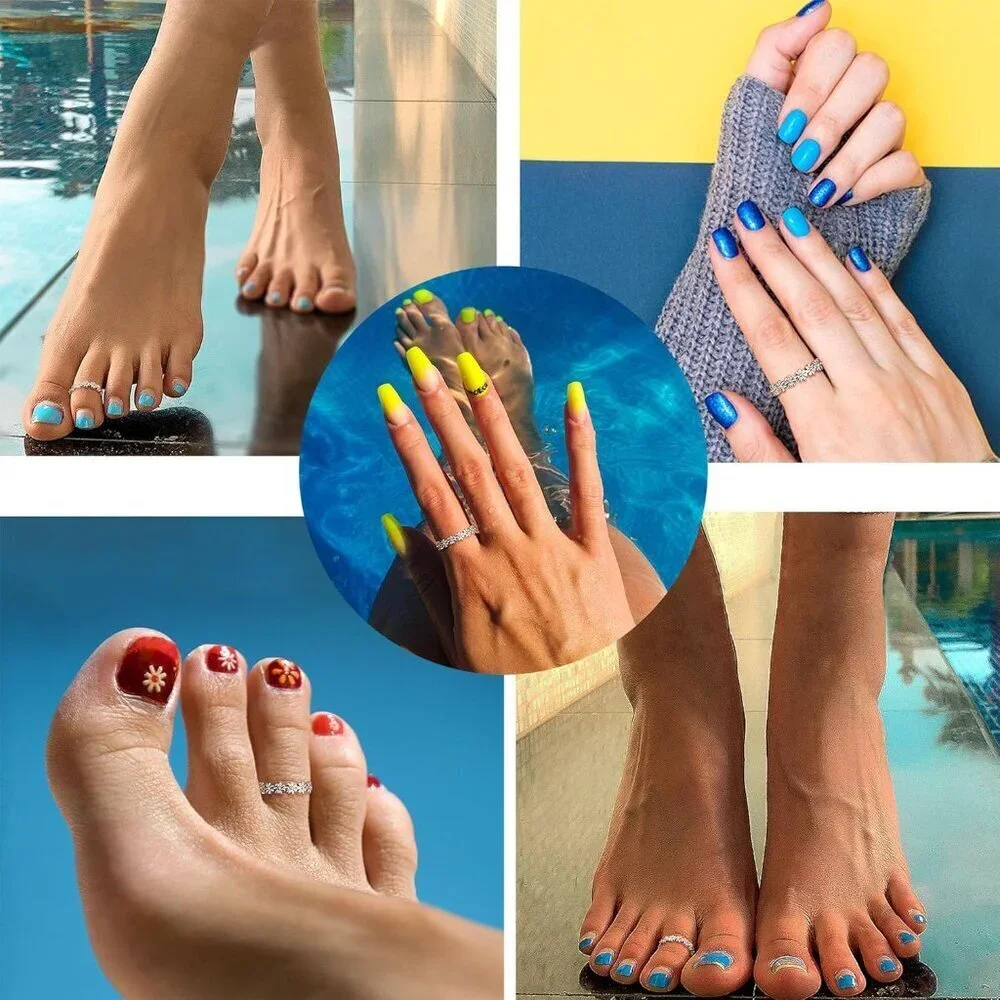 Versatile Adjustable Toe Rings in 925 Silver - Perfect Summer Foot Jewelry - Picture 3 of 6